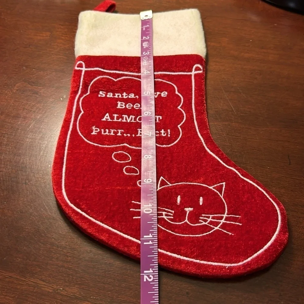 Kitty cat Christmas stocking by plush puppies polyester fiber plush perfect cat